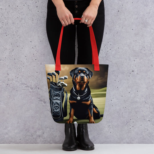 Tote bag-Rottweiler Golfer V5