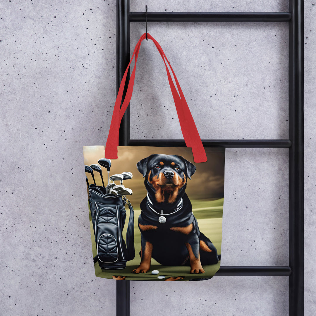 Tote bag-Rottweiler Golfer V5