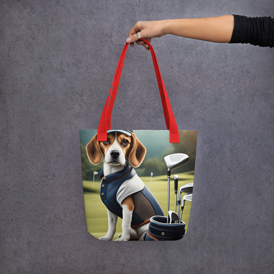 Tote bag-Beagle Golfer