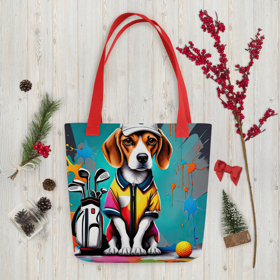 Tote bag-Beagle Golfer V3