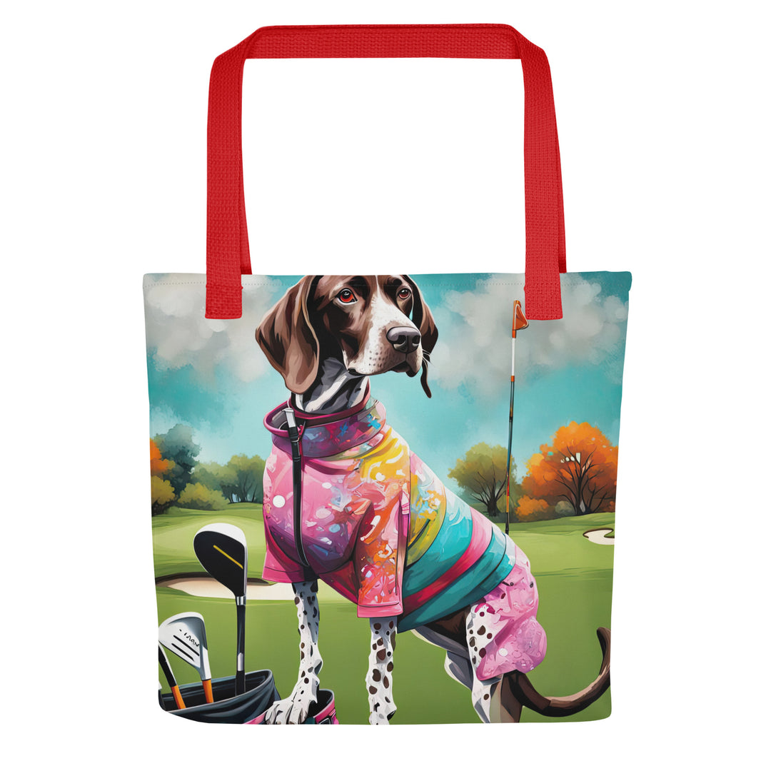 Tote bag-German Shorthaired Pointer Golfer V4