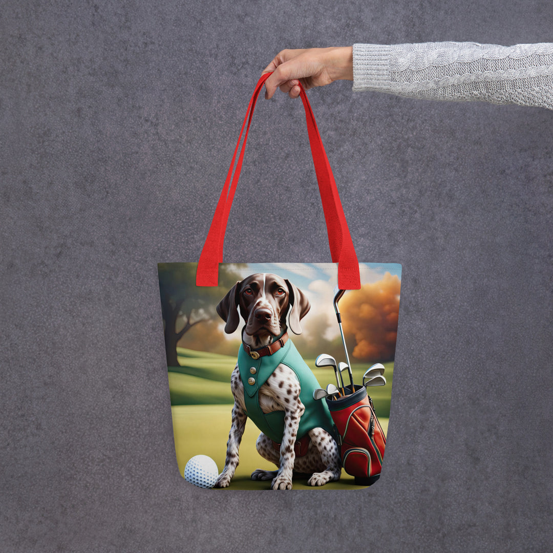 Tote bag-German Shorthaired Pointer Golfer V5