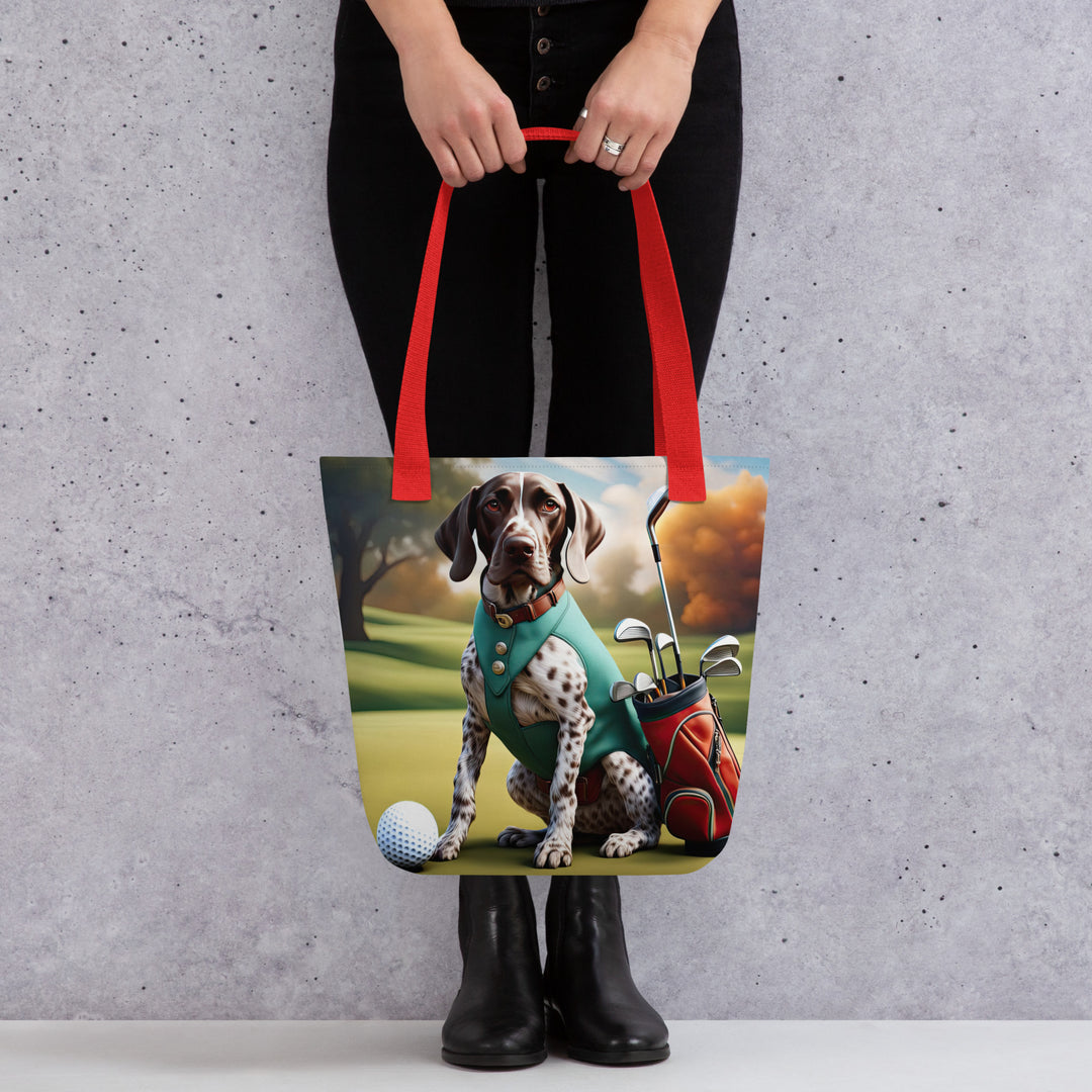 Tote bag-German Shorthaired Pointer Golfer V5