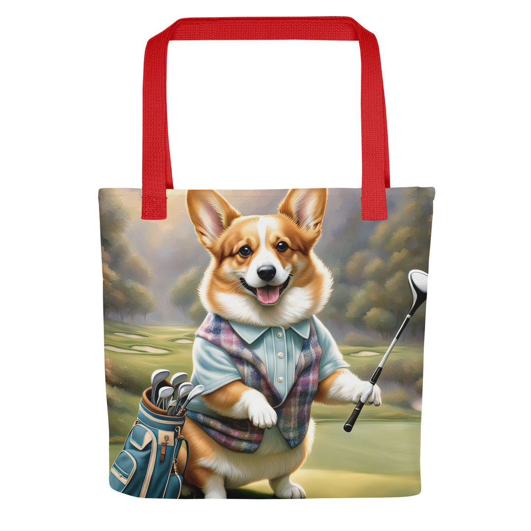 Tote bag-Pembroke Welsh Corgi Golfer V4