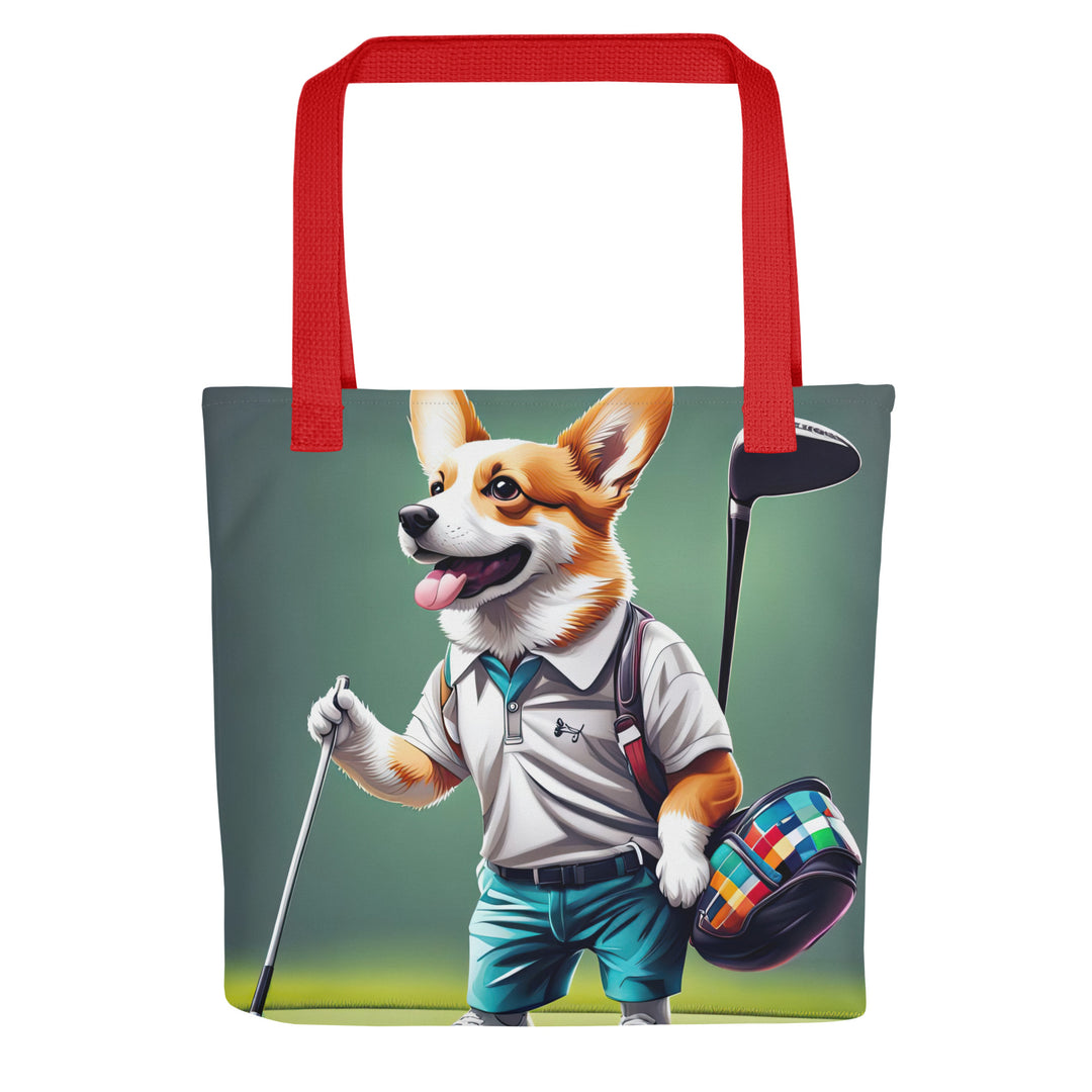 Tote bag-Pembroke Welsh Corgi Golfer V5