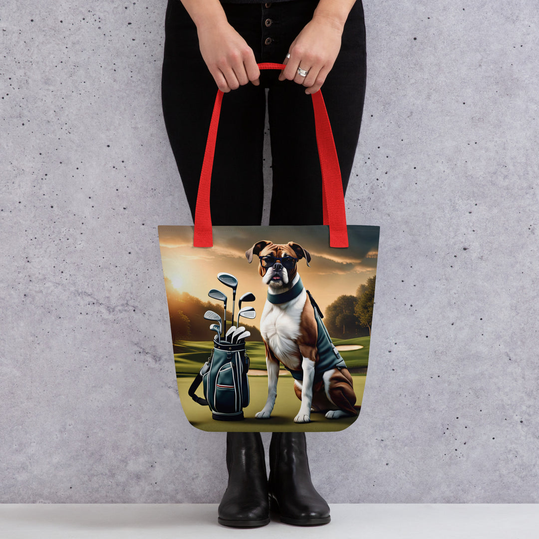 Tote bag-Boxer Golfer V2