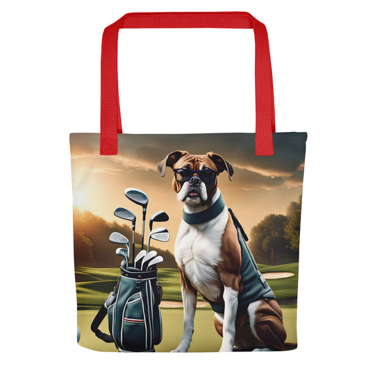 Tote bag-Boxer Golfer V2