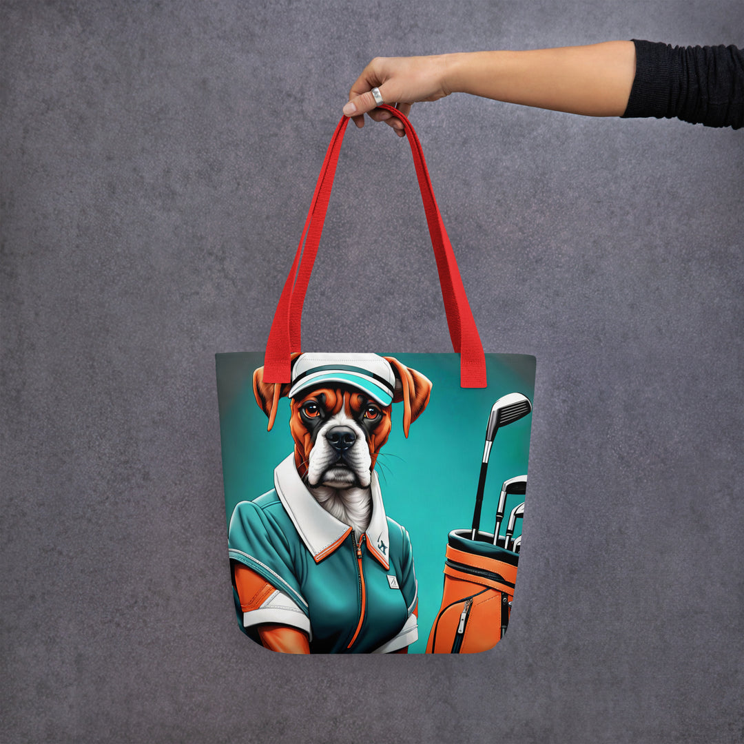 Tote bag-Boxer Golfer V4