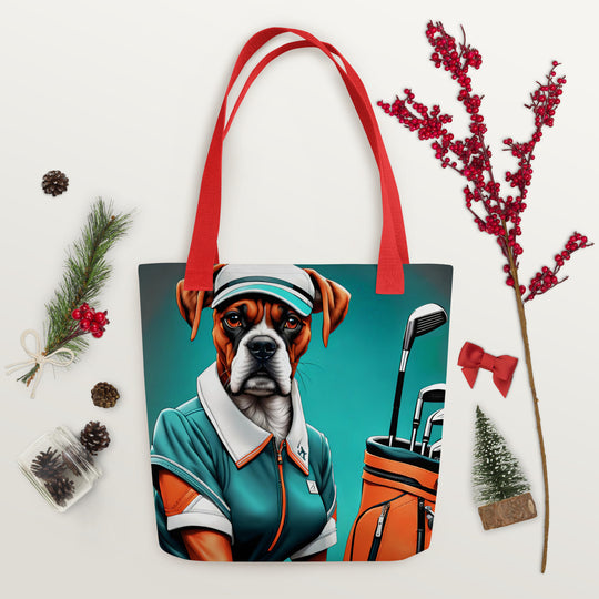 Tote bag-Boxer Golfer V4