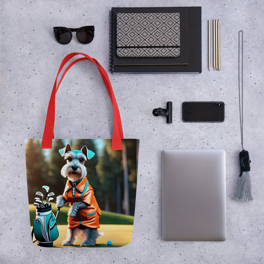 Tote bag-Miniature Schnauzer Golfer V2