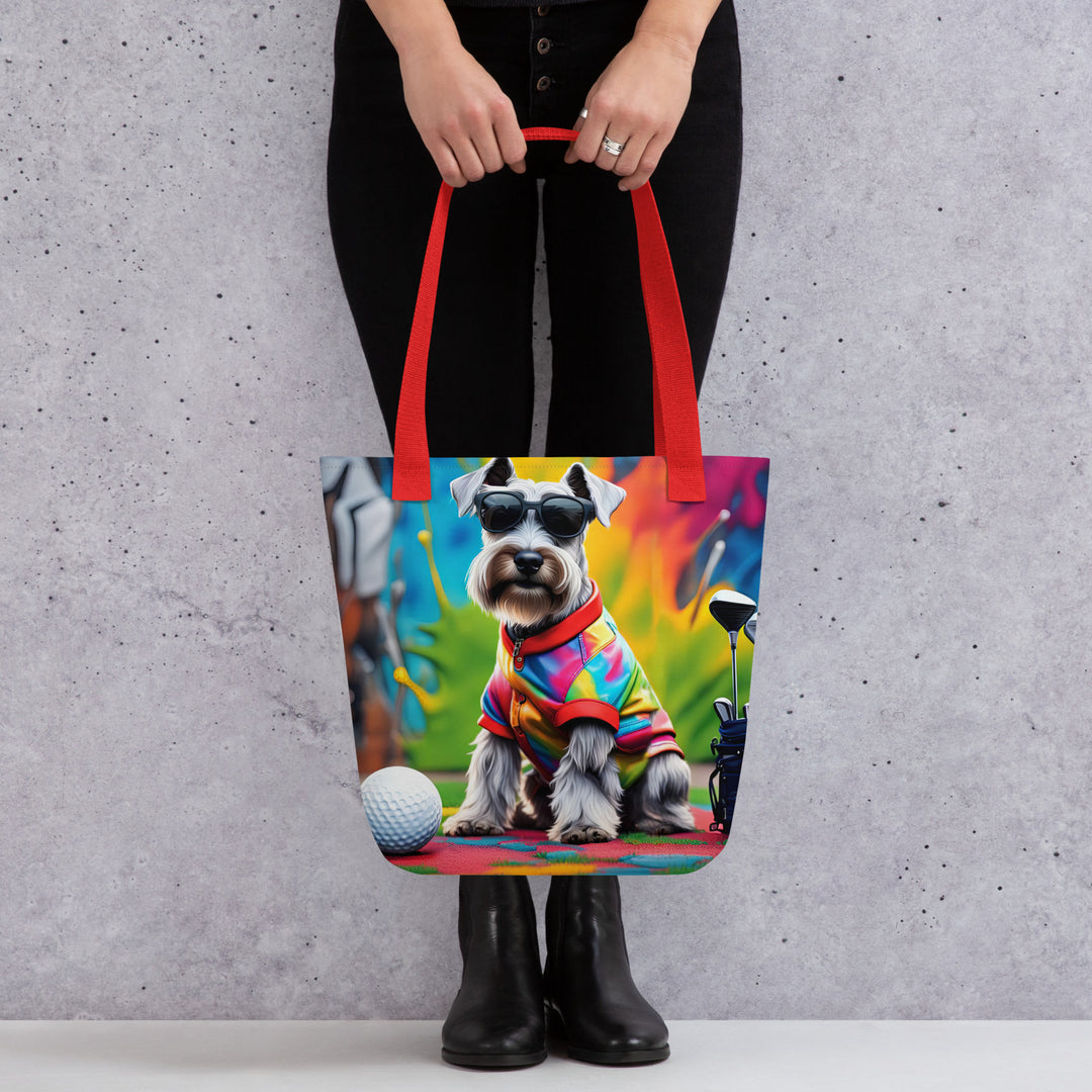 Tote bag-Miniature Schnauzer Golfer V3