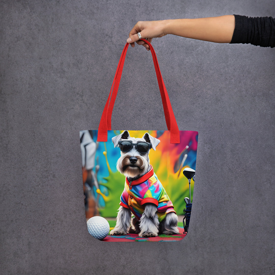 Tote bag-Miniature Schnauzer Golfer V3