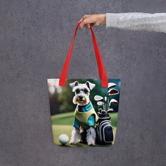 Tote bag-Miniature Schnauzer Golfer V4