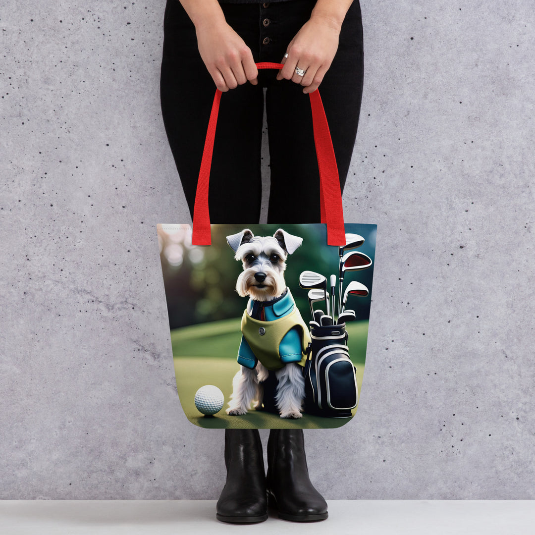 Tote bag-Miniature Schnauzer Golfer V4