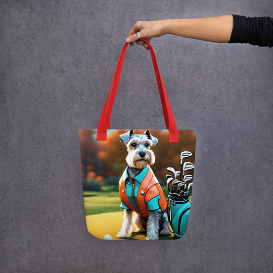 Tote bag-Miniature Schnauzer Golfer V5