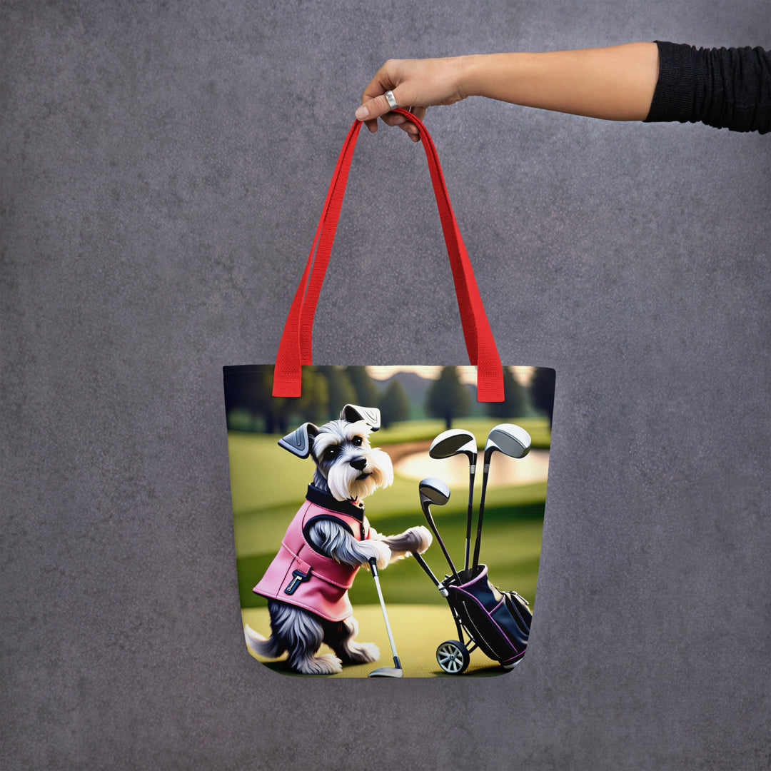 Tote bag-Miniature Schnauzer Golfer V6