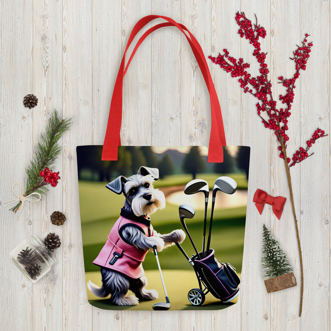 Tote bag-Miniature Schnauzer Golfer V6