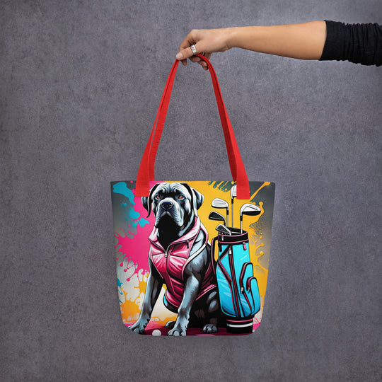 Tote bag-Cane Corso Golfer