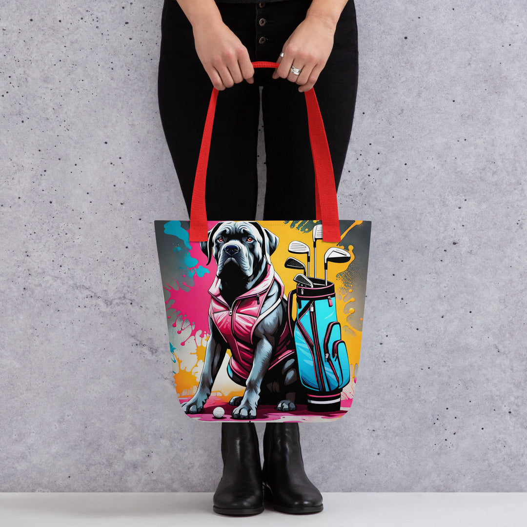 Tote bag-Cane Corso Golfer