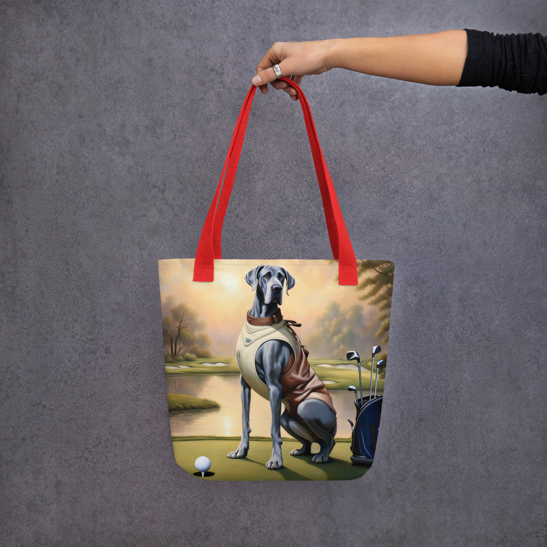 Tote bag-Great Dane Golfer