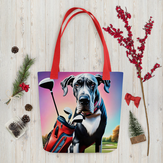 Tote bag-Great Dane Golfer V2