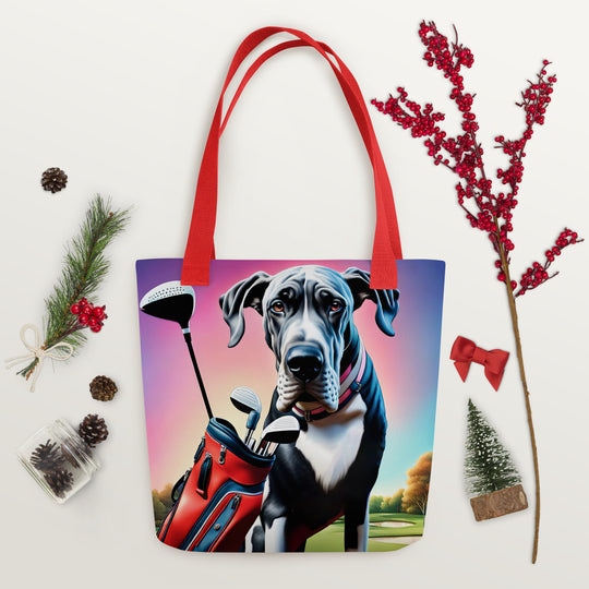 Tote bag-Great Dane Golfer V2