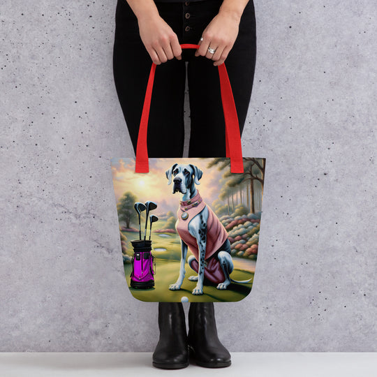 Tote bag-Great Dane Golfer V5