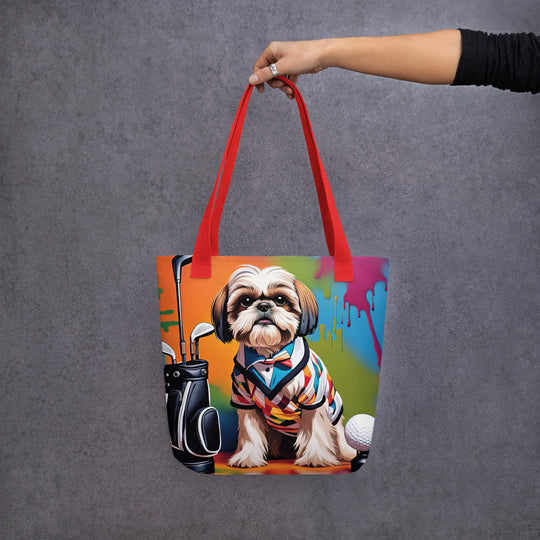 Tote bag-Shih Tzu Golfer