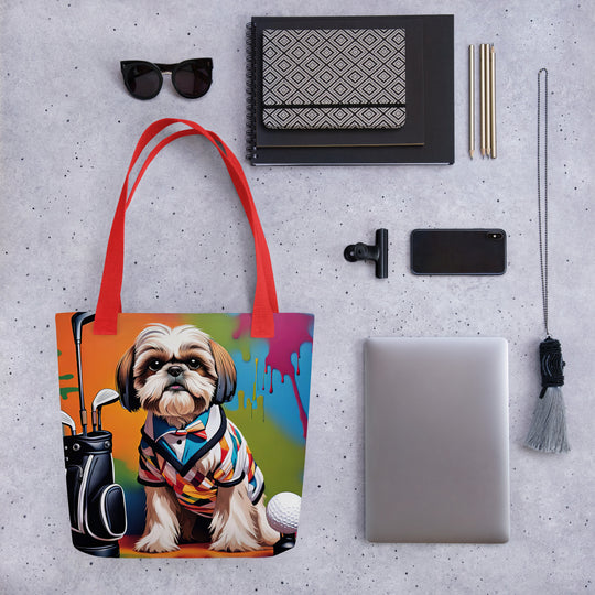 Tote bag-Shih Tzu Golfer