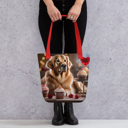 Tote bag-Golden Retriever Romantic