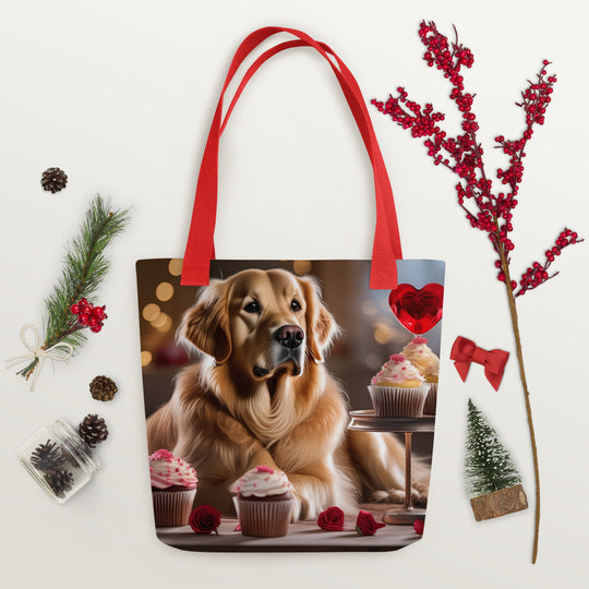 Tote bag-Golden Retriever Romantic