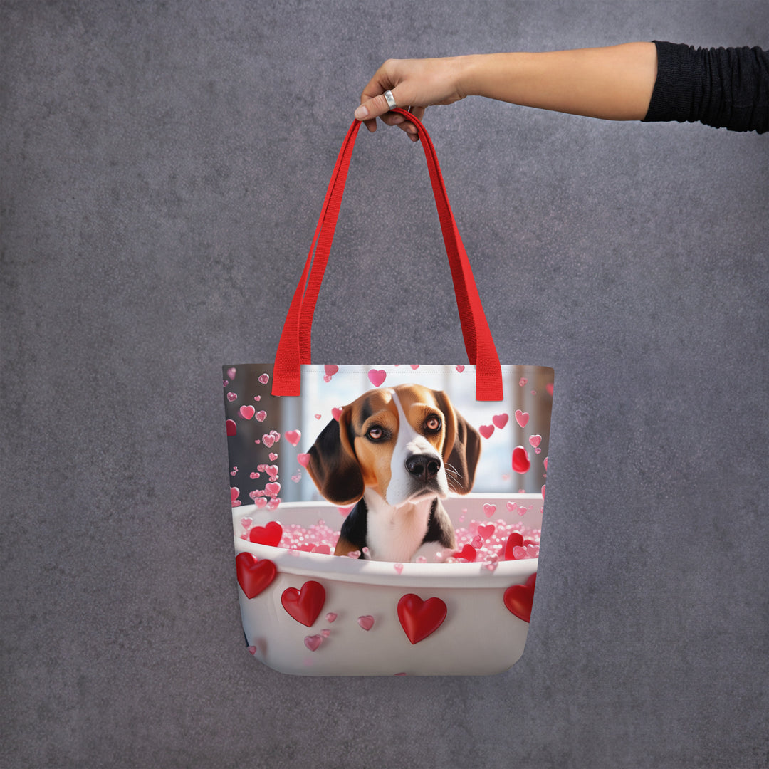 Tote bag-Beagle Romantic