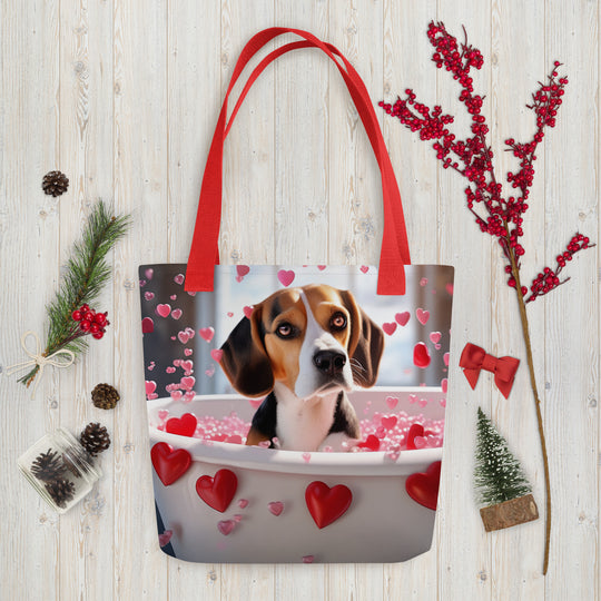 Tote bag-Beagle Romantic