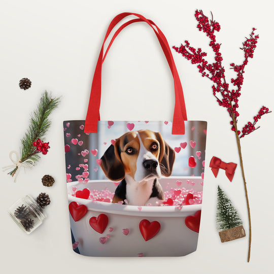 Tote bag-Beagle Romantic