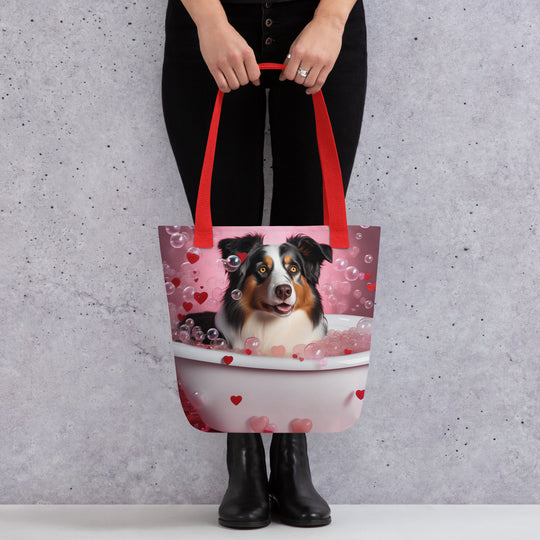 Tote bag-Australian Shepherd Romantic