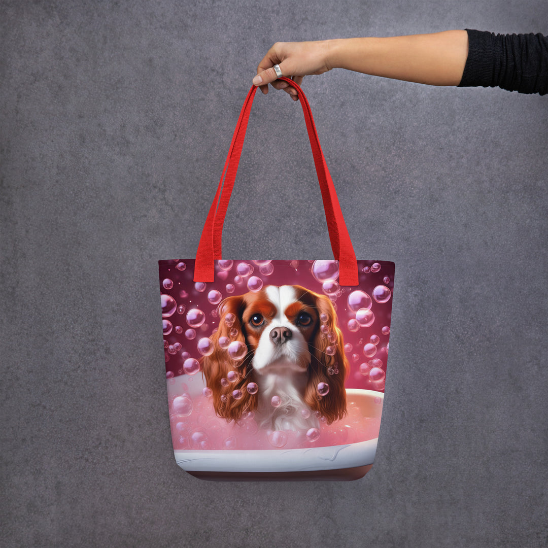 Tote bag-Cavalier King Charles Spaniel Romantic