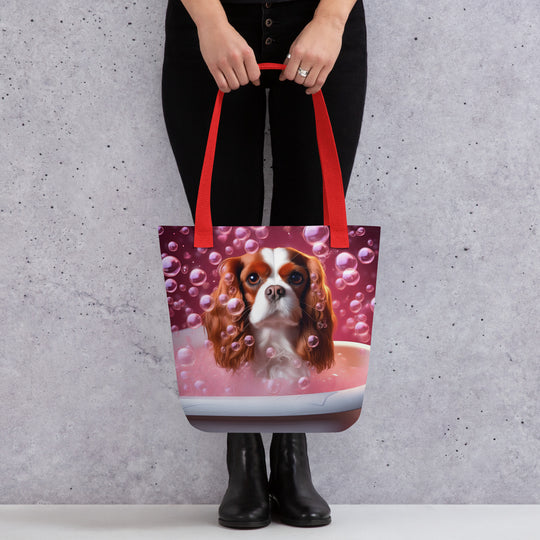 Tote bag-Cavalier King Charles Spaniel Romantic