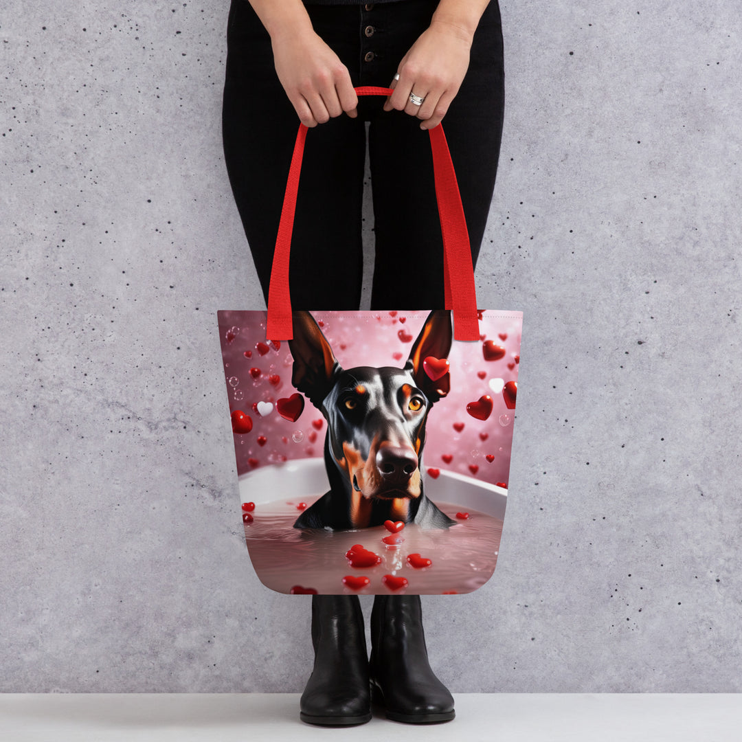 Tote bag-Doberman Pinscher Romantic