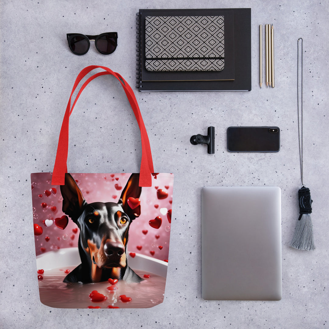 Tote bag-Doberman Pinscher Romantic