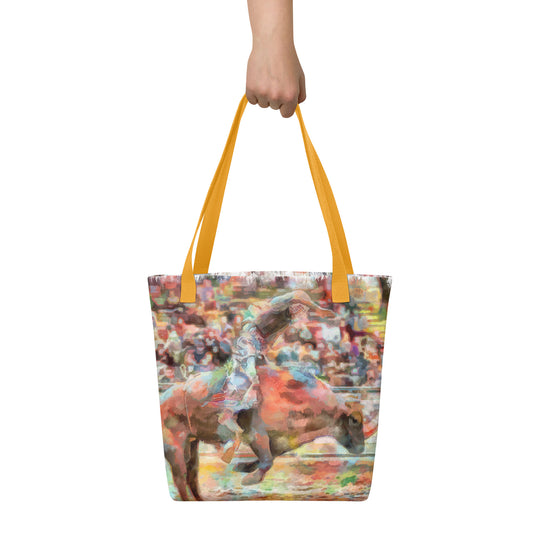 Tote bag - cowboy riding a bull