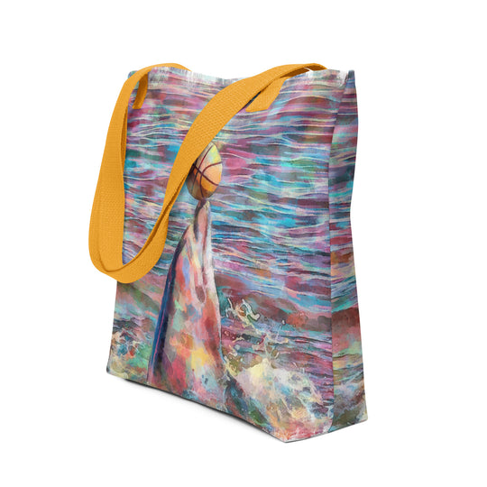 Tote bag - dolphin playing w ball