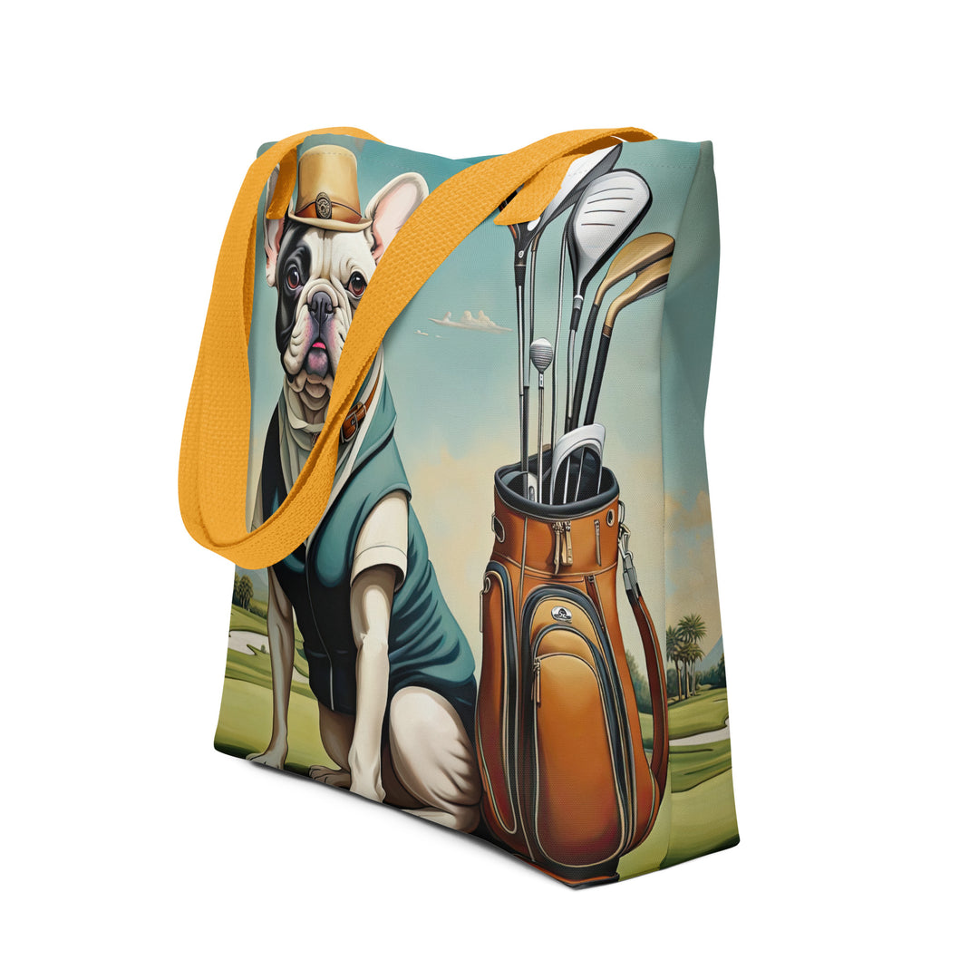 Tote bag-French Bulldog Golfer V3