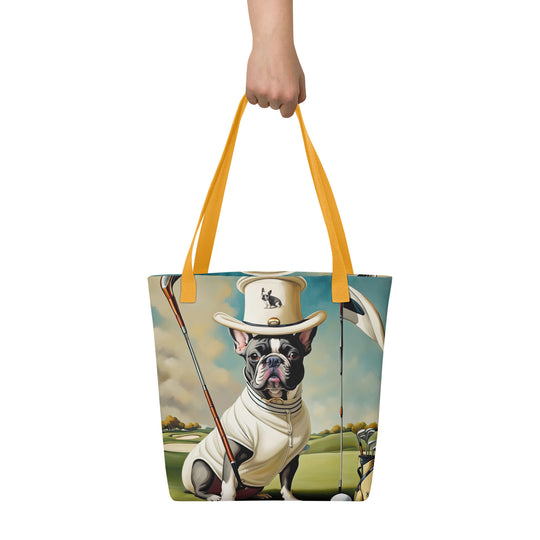 Tote bag-French Bulldog Golfer V4