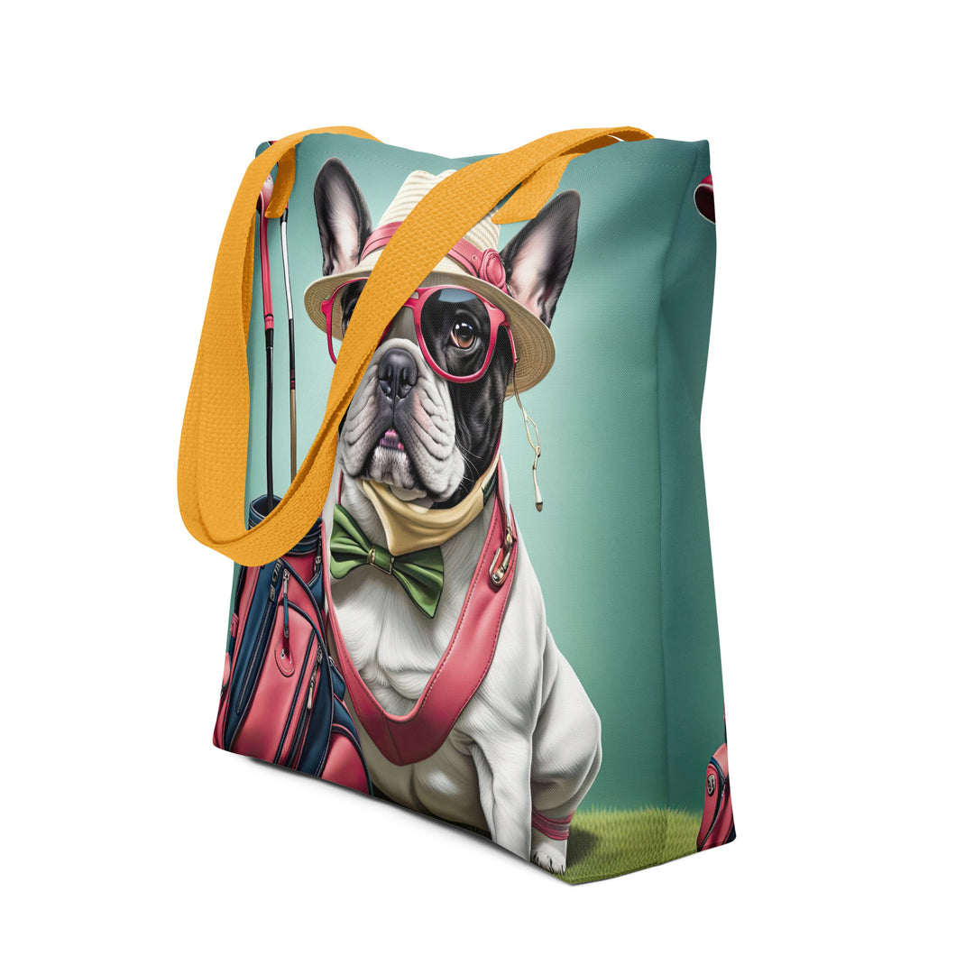 Tote bag-French Bulldog Golfer V6