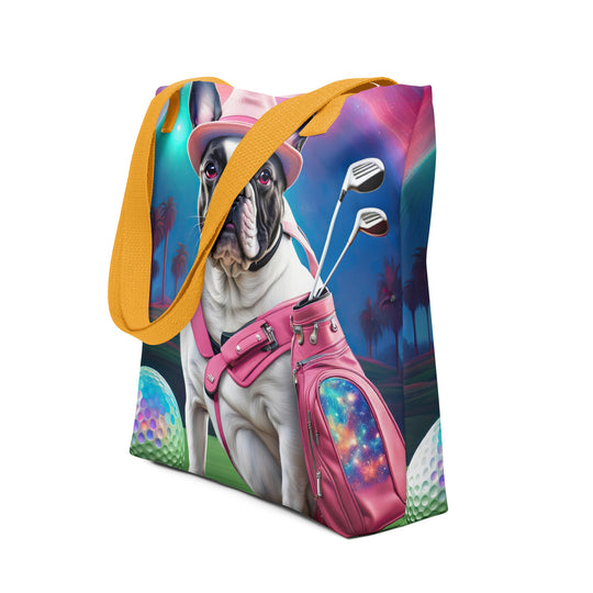 Tote bag-French Bulldog Golfer V7