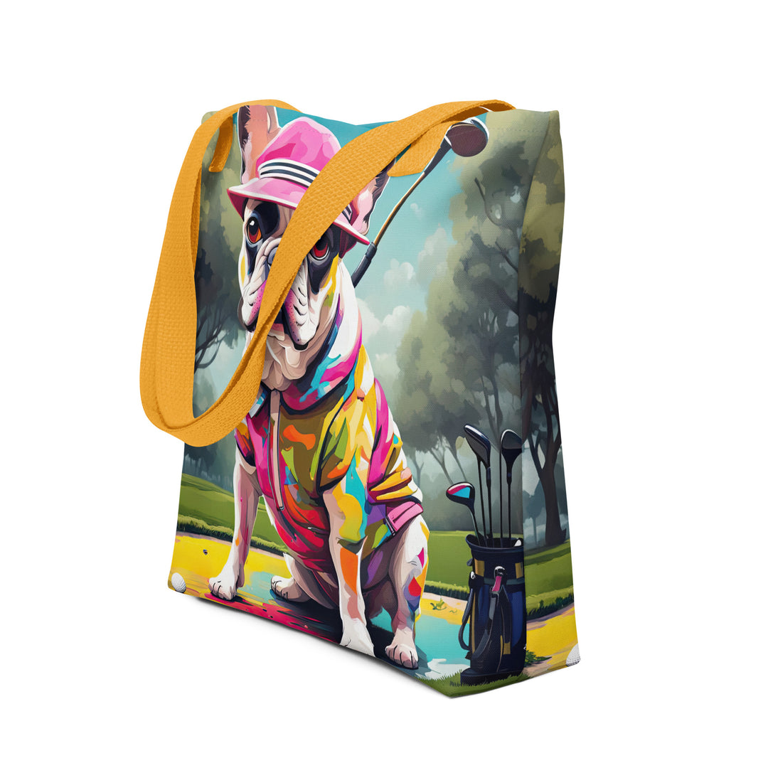 Tote bag-French Bulldog Golfer V8