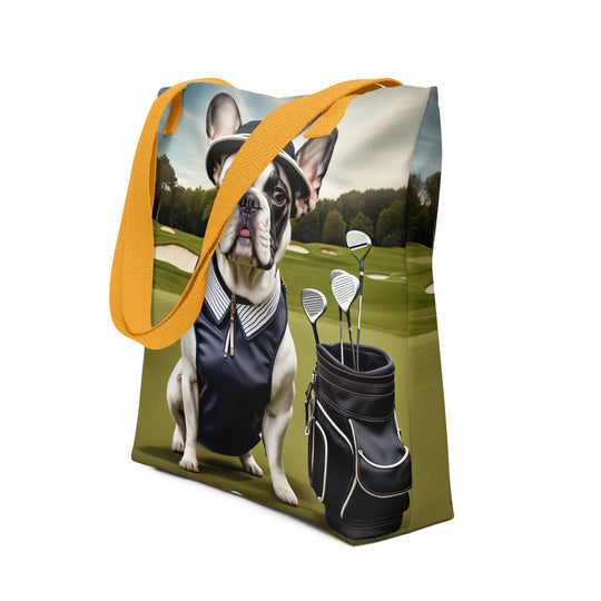 Tote bag-French Bulldog Golfer V12