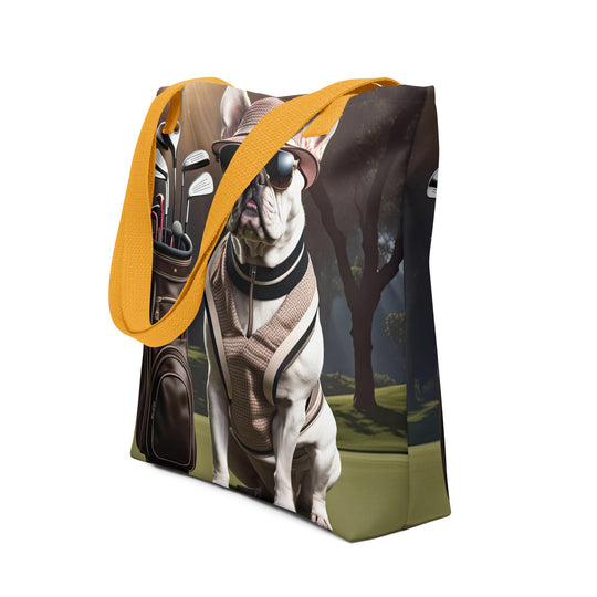 Tote bag-French Bulldog Golfer V23