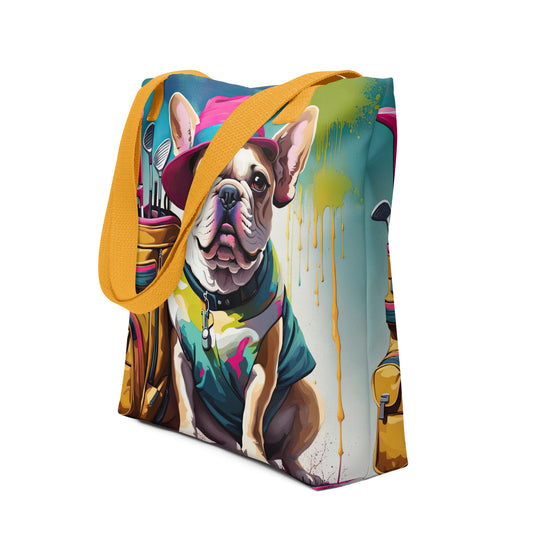 Tote bag-French Bulldog Golfer V25