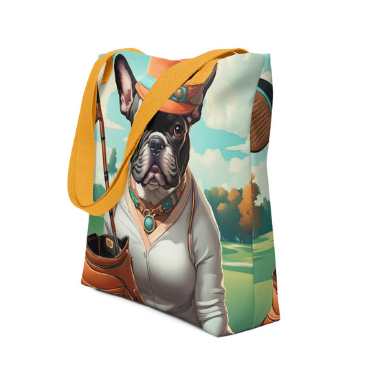 Tote bag-French Bulldog Golfer V36